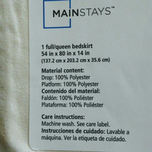 Mainstays Full / Queen Bedskirt - Picture 3 of 4